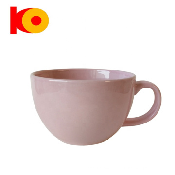 Venta caliente Caza de café de sopa de cerámica de fábrica de estilo europeo con mango